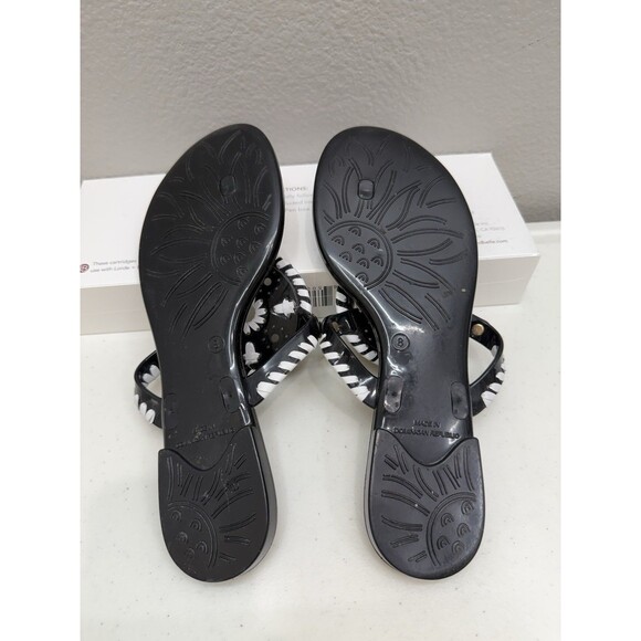 Jack Rogers Jelly Sandals Size 8 Black Wihte Comfy Stylish Tropical - Picture 6 of 6